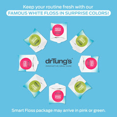 10-pack box with assorted color variations of DrTung's Smart Floss