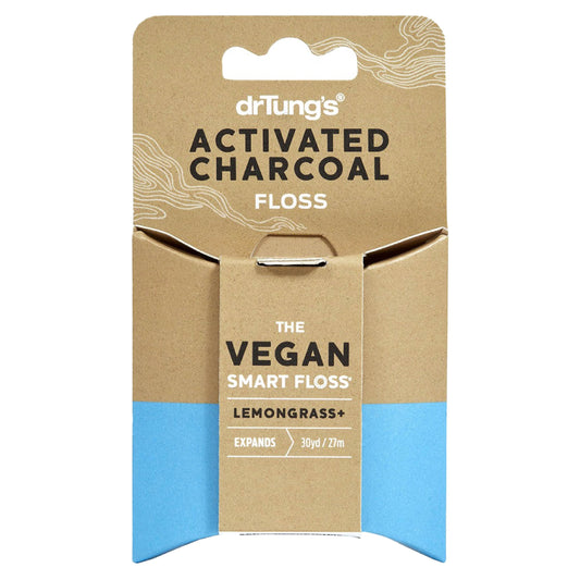 DrTung's vegan activated charcoal floss packaging