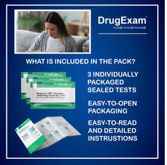 In-use setup showing urine sample testing with DrugExam