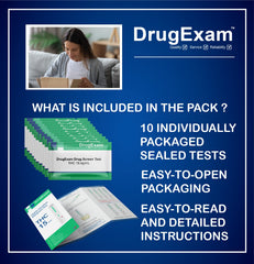 Close-up of DrugExam THC urine test strip