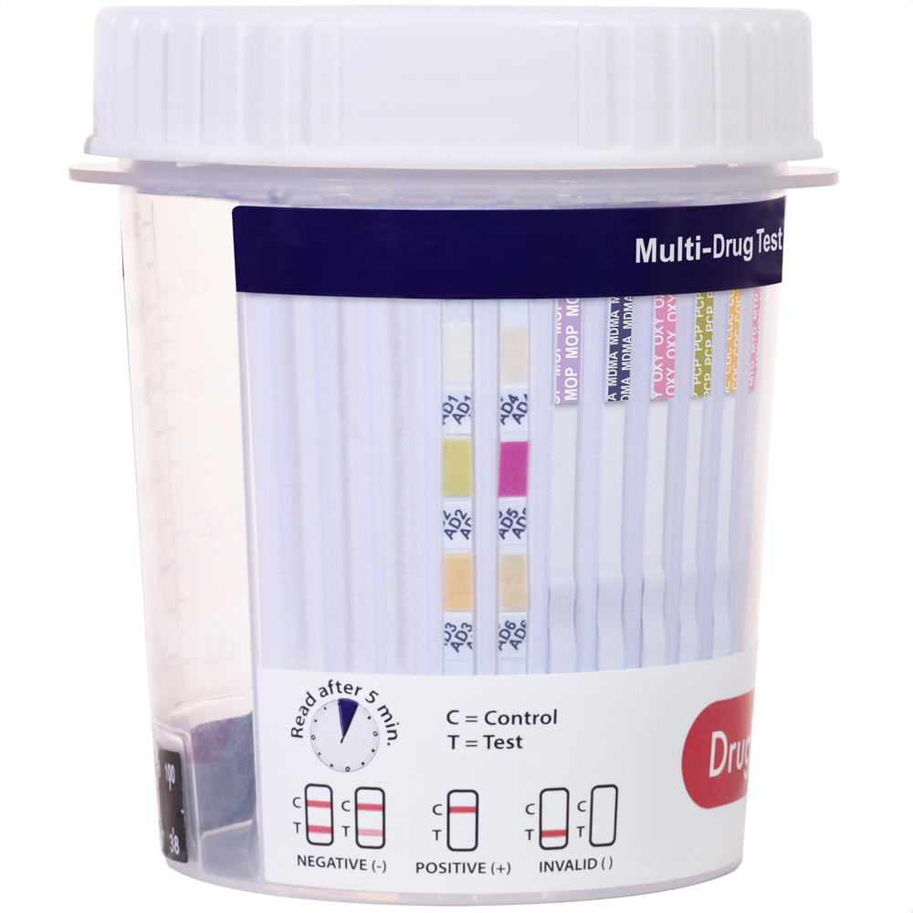 Adulteration check strip in DrugTect test cup