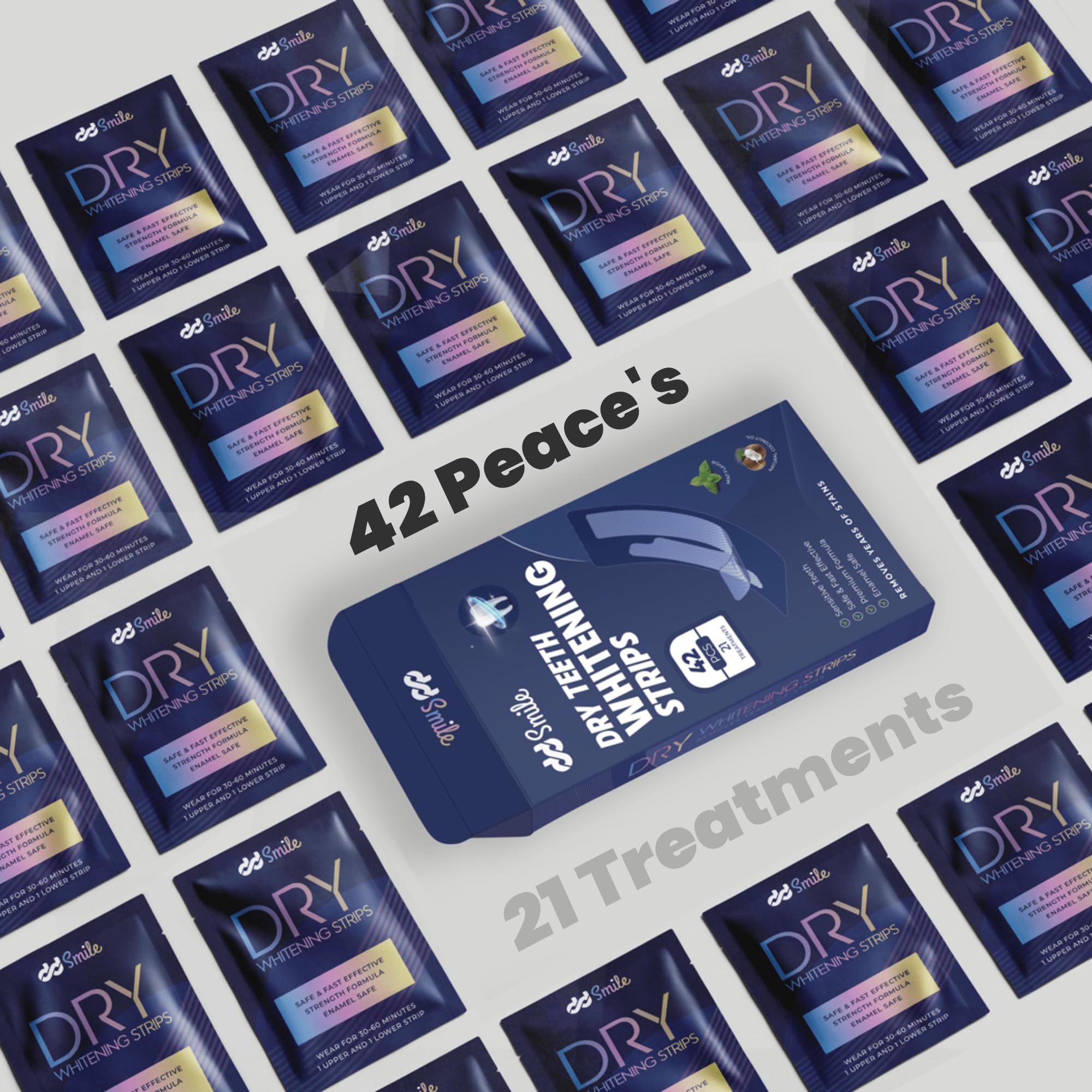 Mint-flavor whitening strips for sensitive teeth