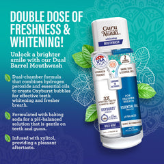 GuruNanda Dual Barrel Whitening Mouthwash bottle