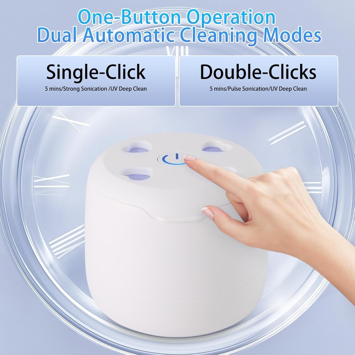 Dual mode ultrasonic cleaner with UV and 42kHz technology