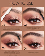 DuaTana swatches of tinted brow creams in natural tones