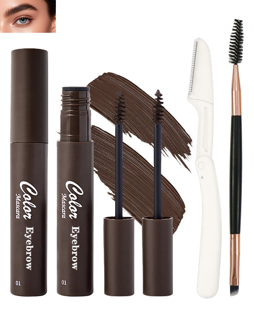 DuaTana tinted brow cream dark brown tube for natural definition