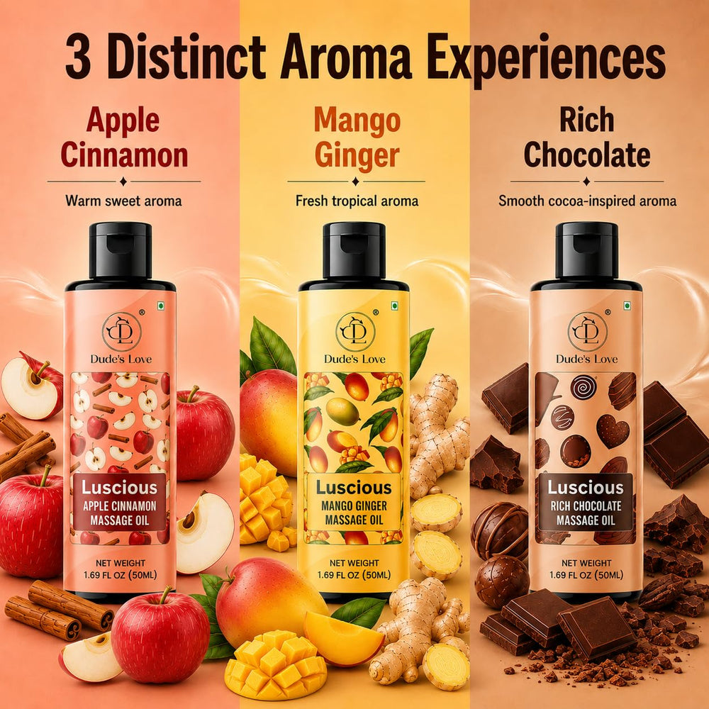 Dude's Love oil pouring texture illustrating smooth, non-sticky glide