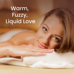 Close-up of tropical mango warming massage oil texture