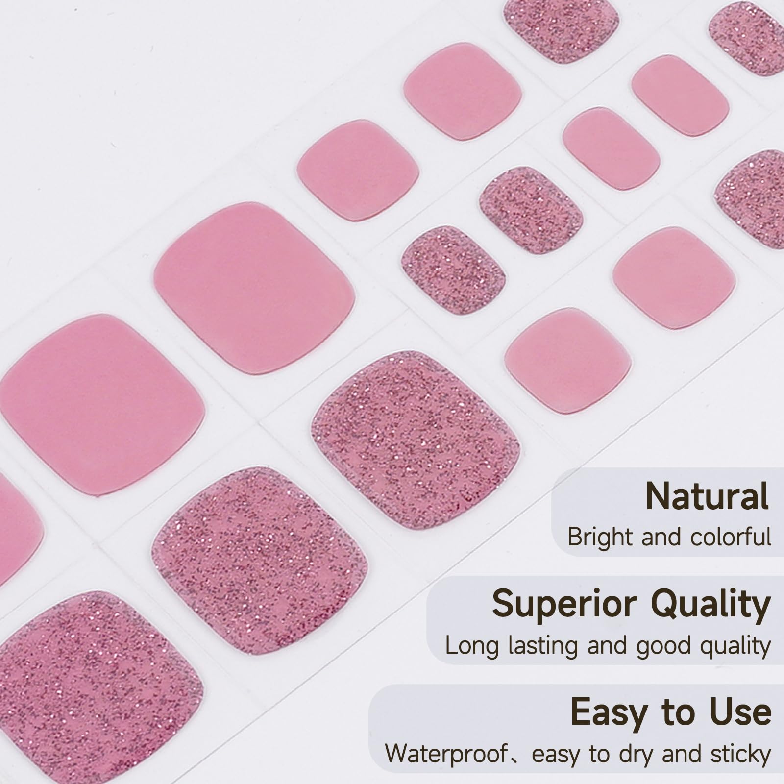 Close-up of DUKASOU gel-nail strips with cherry blossoms design