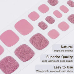 Close-up of DUKASOU gel-nail strips with cherry blossoms design