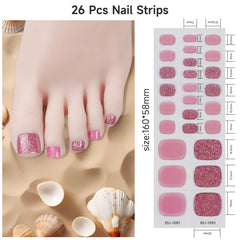 Gel strips in varied sizes for perfect fit on nails