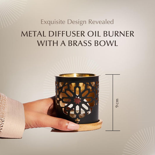 Dukhni essential oil burner candle setup showing tea light use.