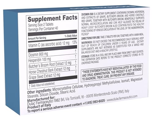 Dulàc Diosmin 500 tablets in bottle