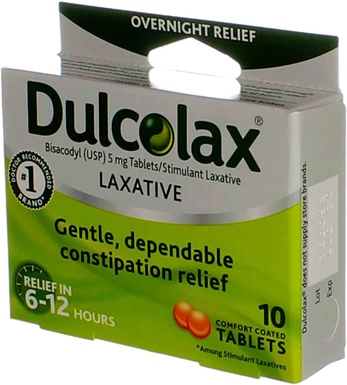 Dulcolax coating detail highlights targeted delivery for comfortable relief.