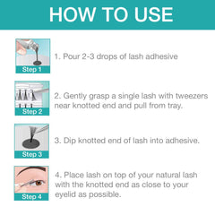 DUO Individual Lash Adhesive Dark during lash application for precise placement.