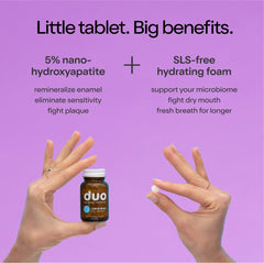 Whitening and remineralization benefits of Duo Sleep Toothpaste Tablets