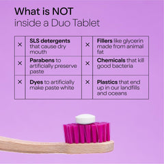 Travel-size, TSA-friendly, mess-free toothpaste tablets for on-the-go use