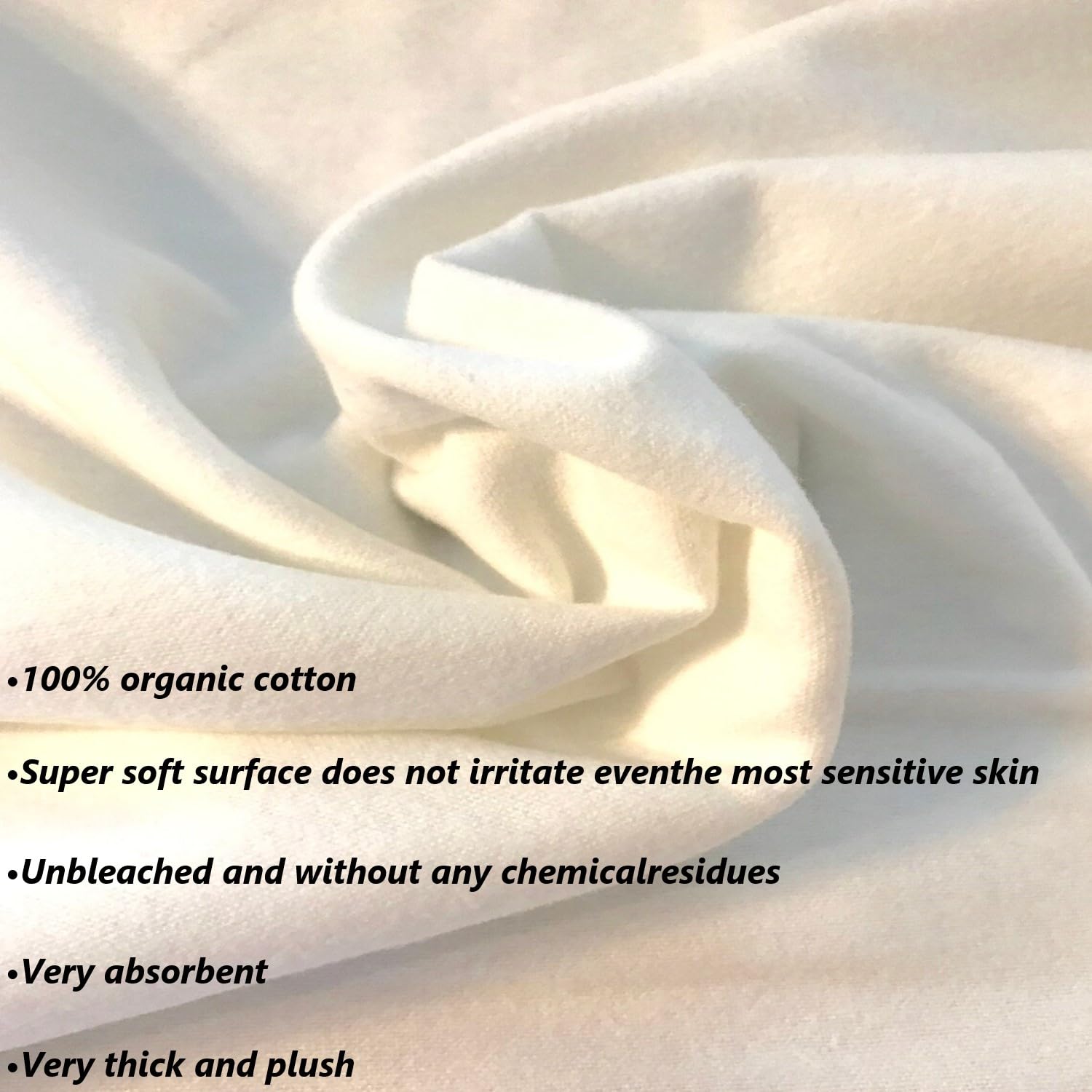 Durable organic cotton flannel cloths for castor oil therapy