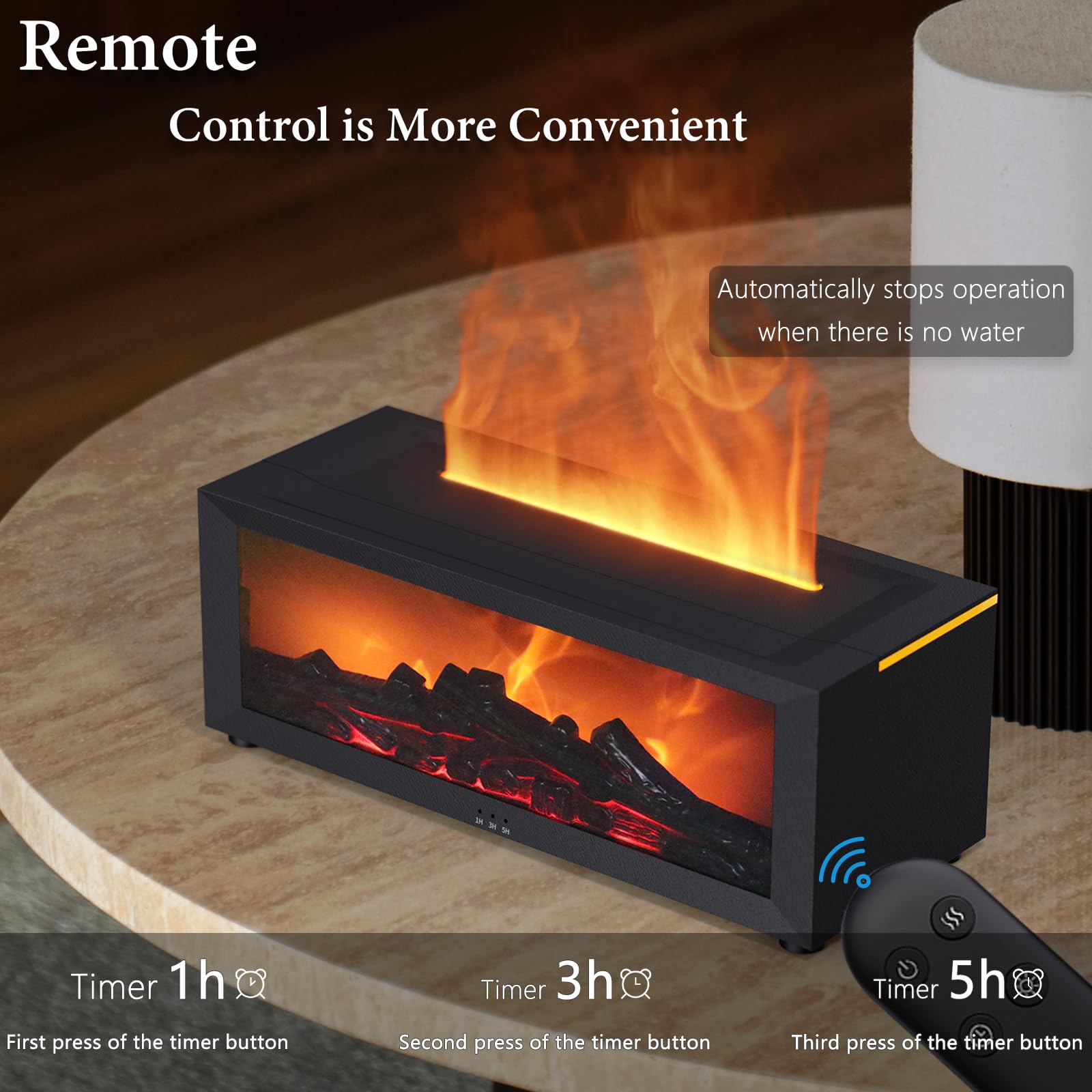 Diffuser operating with mist in a cozy room