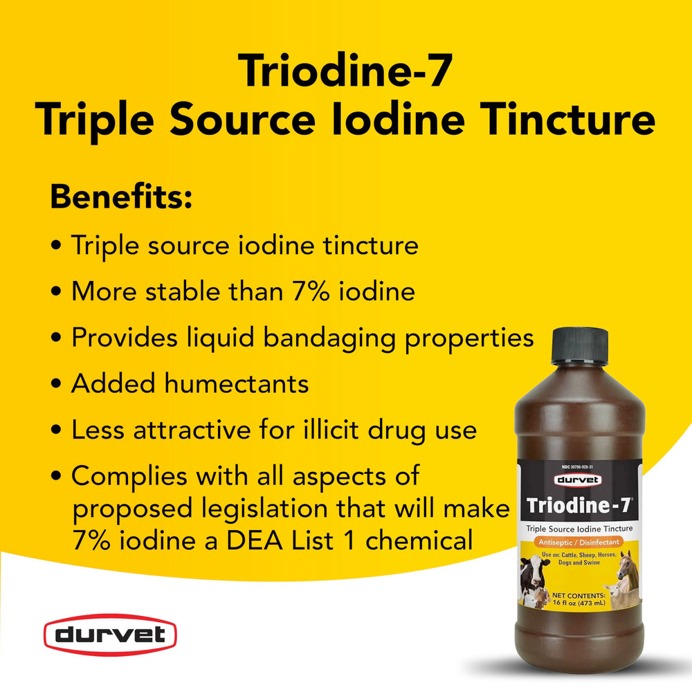 Durvet Triodine-7-16 Ounce bottle label close-up