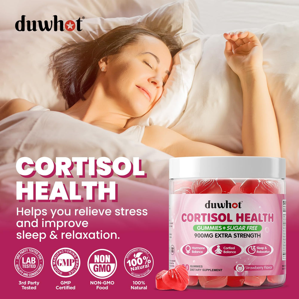 Lifestyle image of a balanced day with duwhot Cortisol Gummies