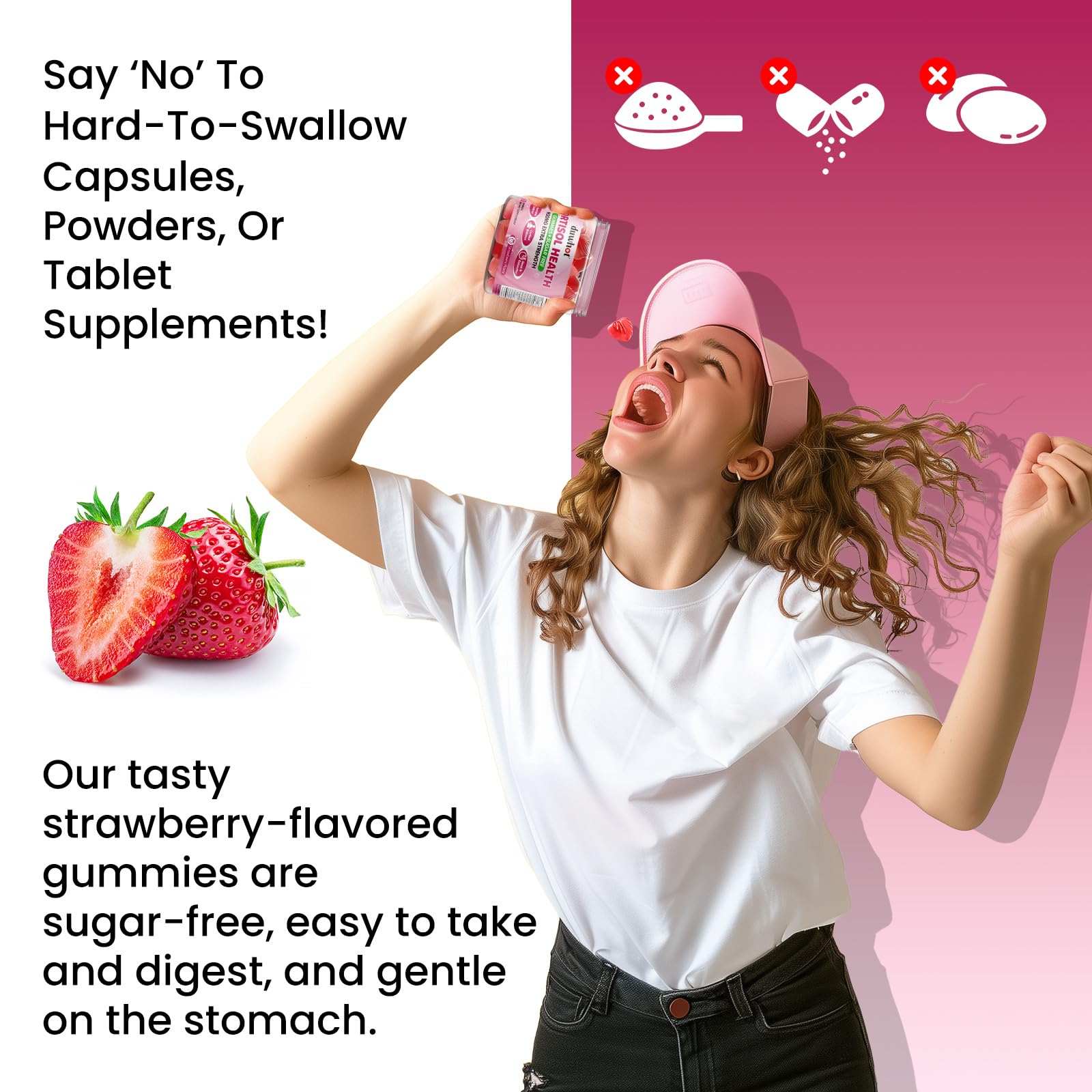 Sugar-free, gluten-free, vegan-friendly gummies packaging