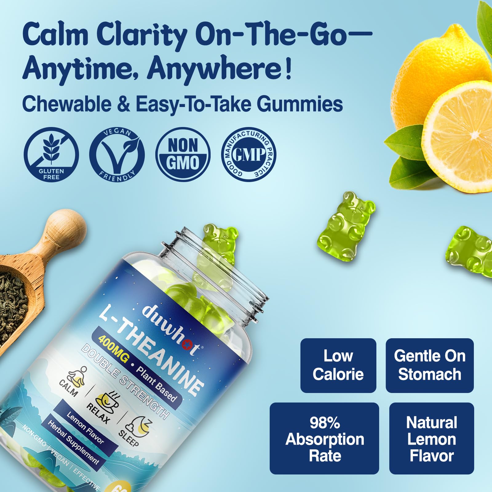 Packaging front view of 60 chewables box