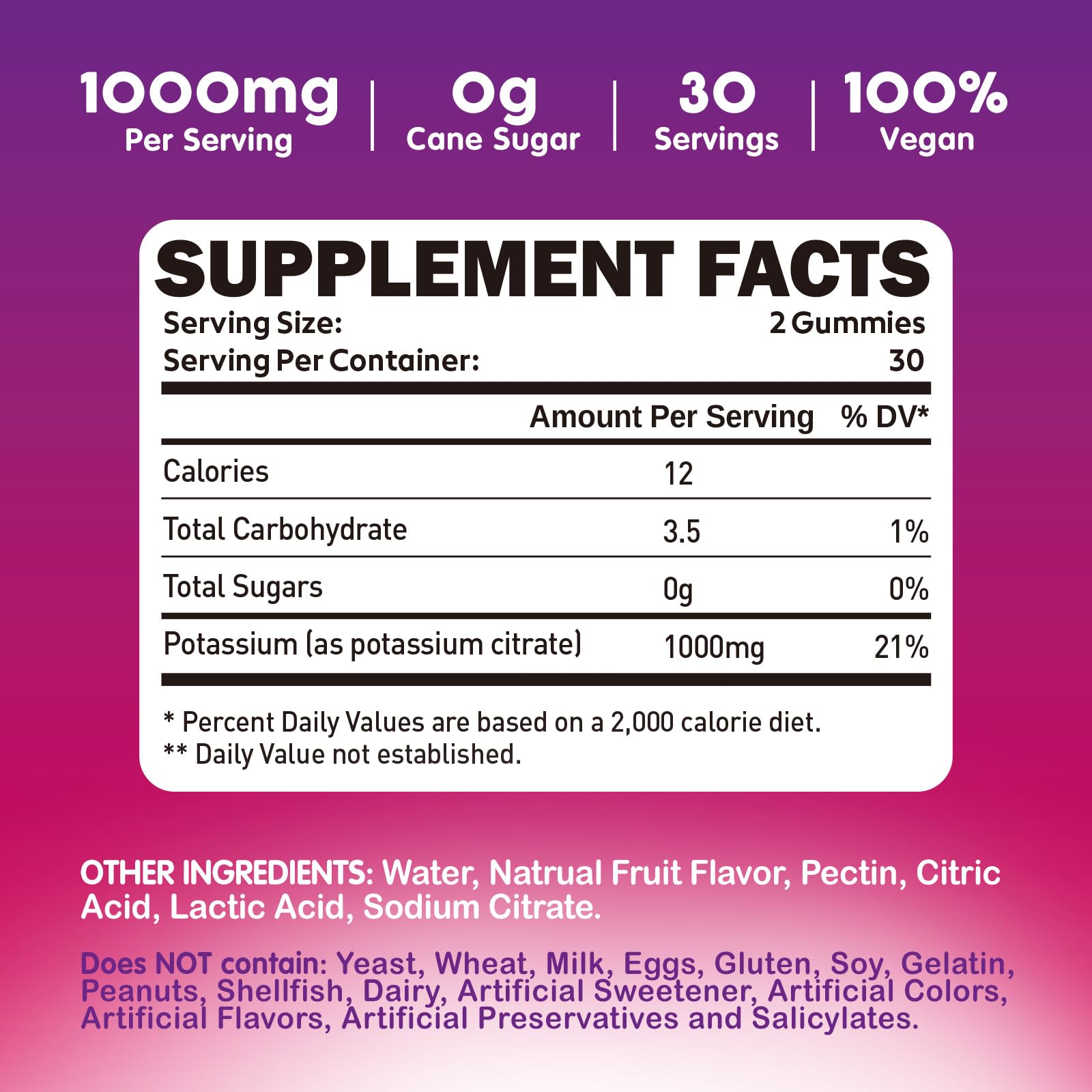 Dosage and serving size graphic for 1000mg potassium