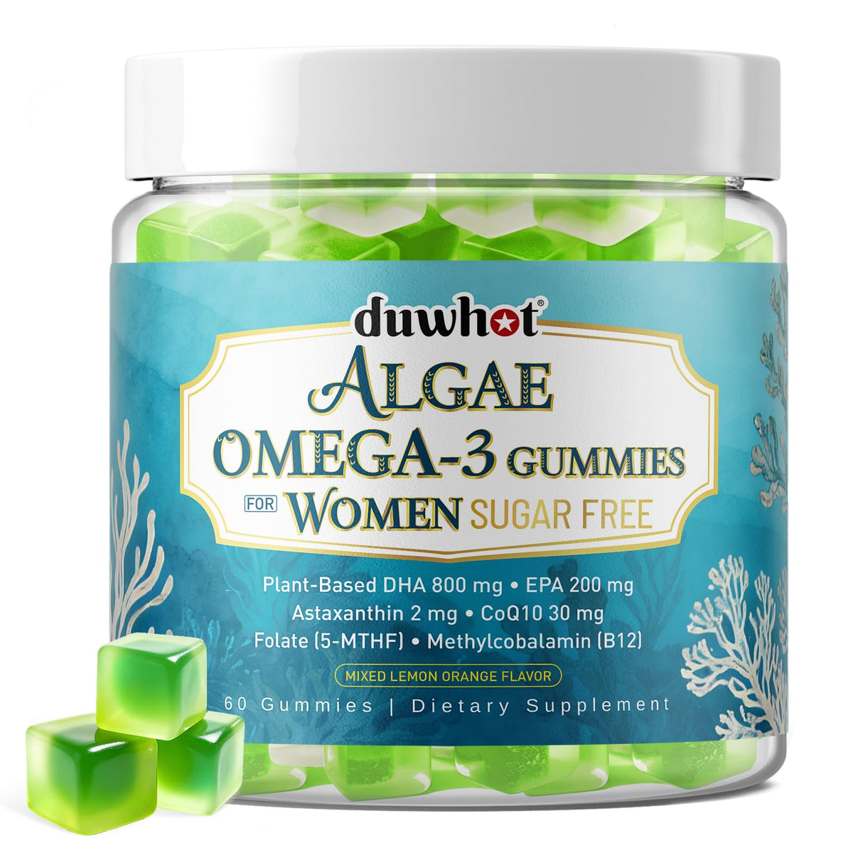 Front of duwhot Vegan Omega-3 Gummies packaging
