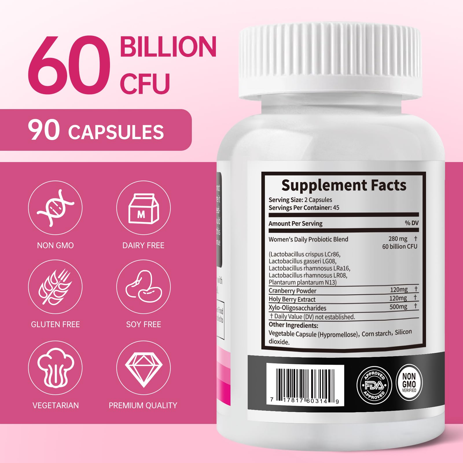 Natural cranberry extract ingredient label