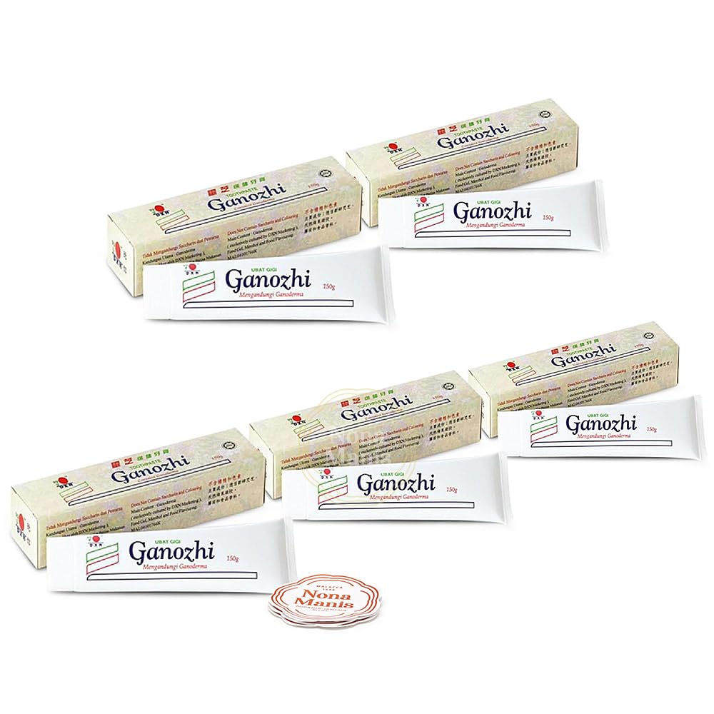 Front view of DXN Ganozhi Toothpaste 150g box