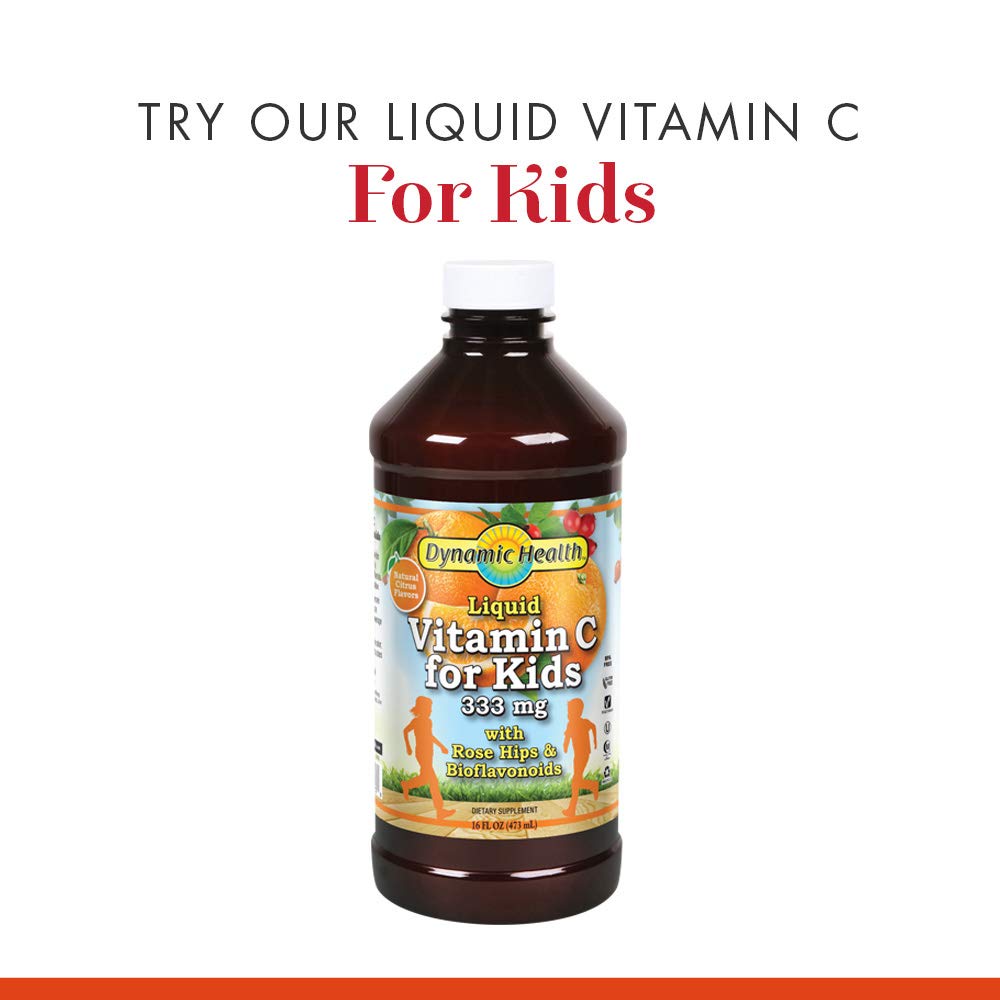 Serving suggestions with glass of Vitamin C liquid in Natural Citrus flavor