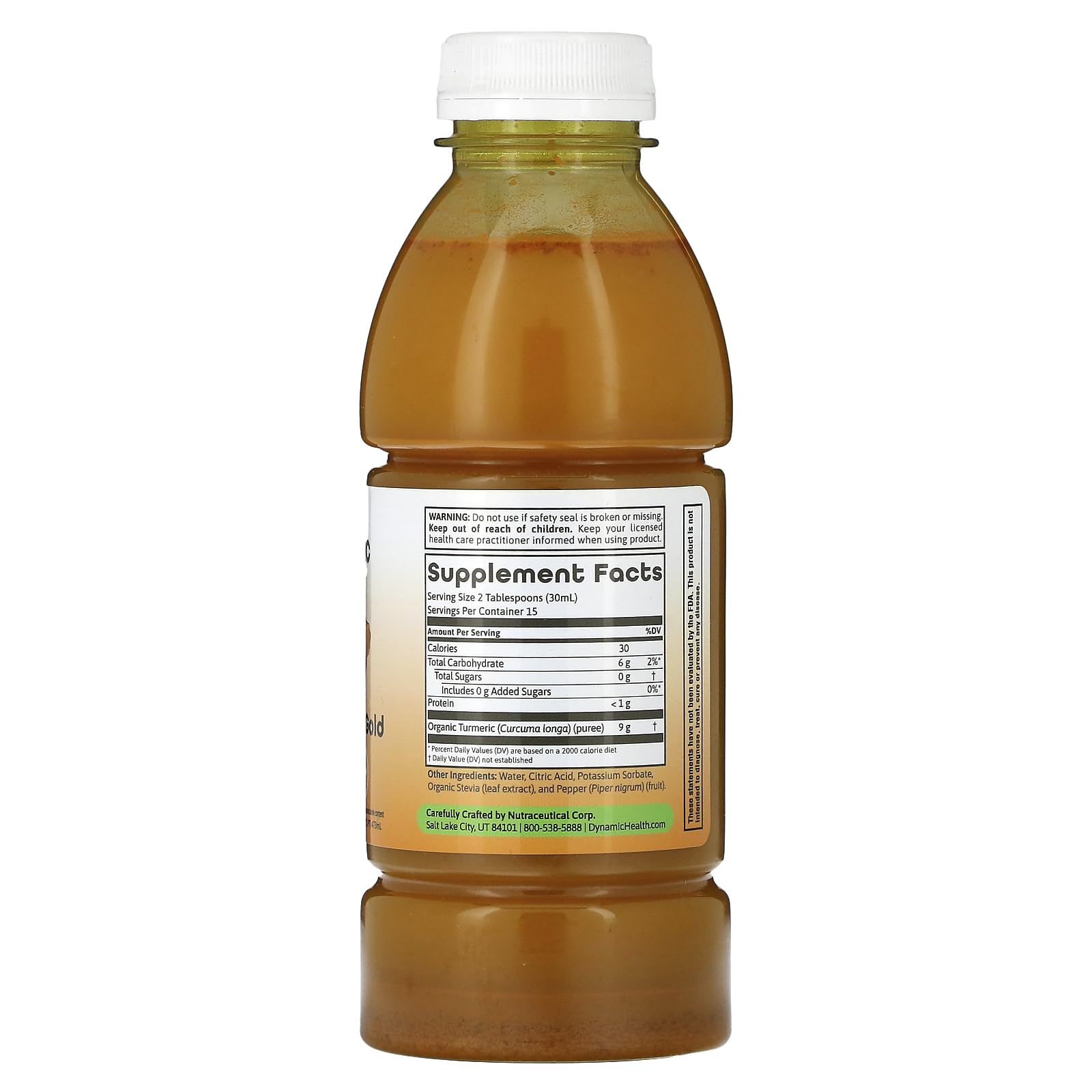Dynamic Health Turmeric Gold bottle with ingredients