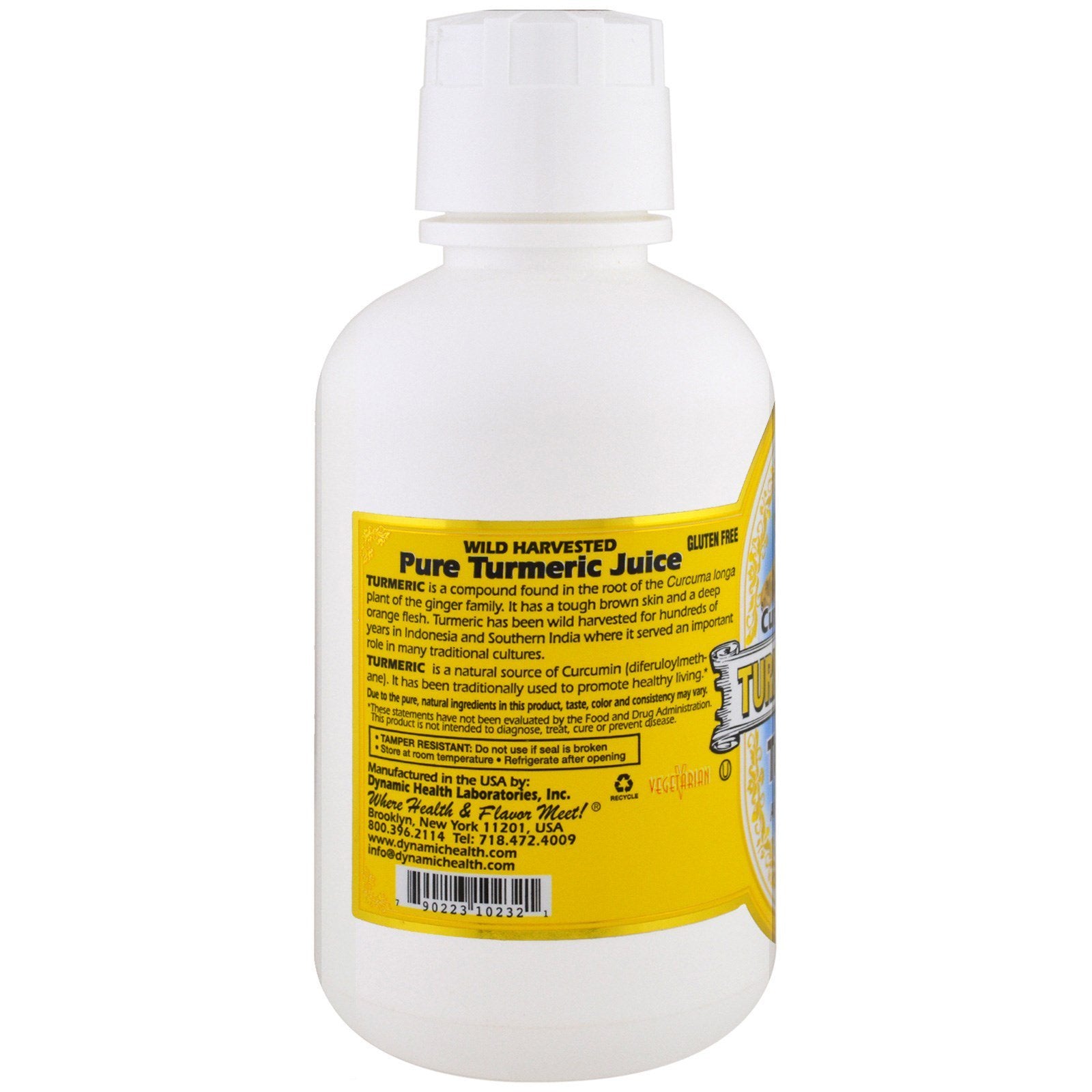 Dynamic Health Turmeric Gold 16 oz bottle on white background