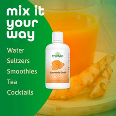 Pouring Dynamic Health Turmeric Gold juice