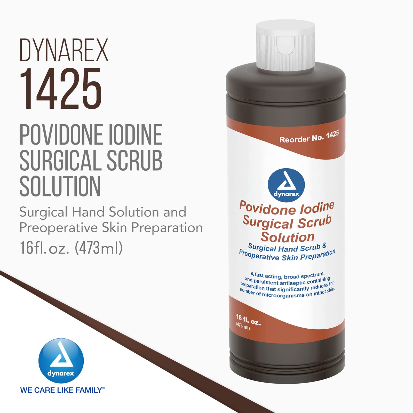 Label showing 7.5 percent povidone iodine USP 0.75 percent available iodine