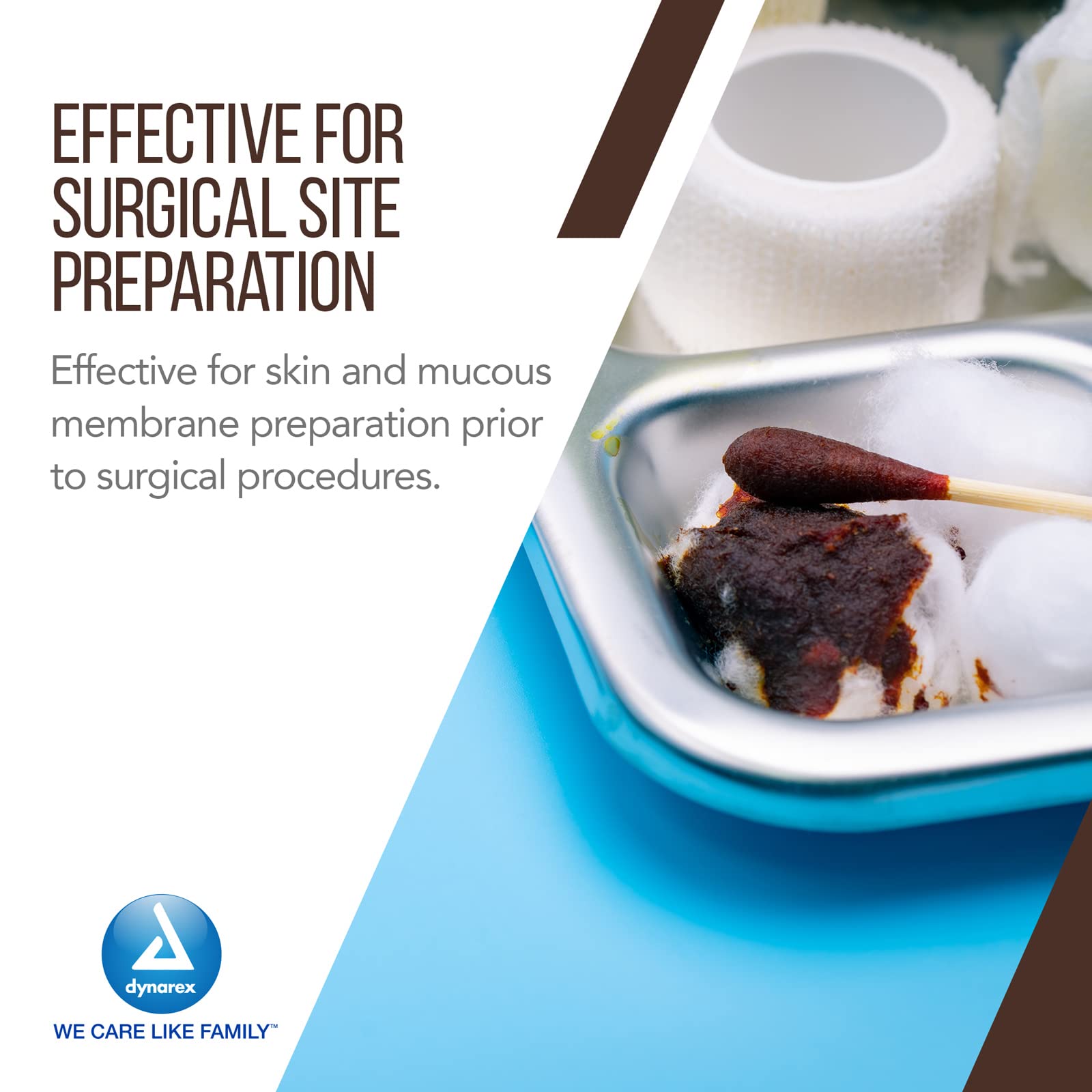 Close-up of pour spout on Dynarex Povidone-Iodine Scrub Solution