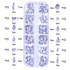 DZHILHMX light purple rhinestones with tweezers for easy selection.