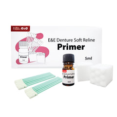 E&E Denture Soft Reline Primer bottle with included applicators