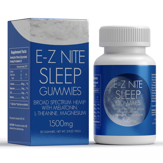 Front view of E-Z Nite Sleep Gummies Strawberry bottle