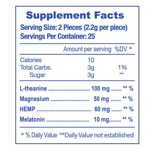 Close-up of E-Z Nite Sleep Gummies strawberry flavor