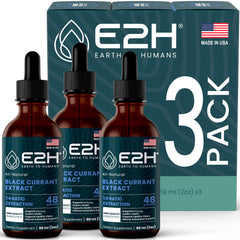 Front view of E2H Black Currant Extract bottle