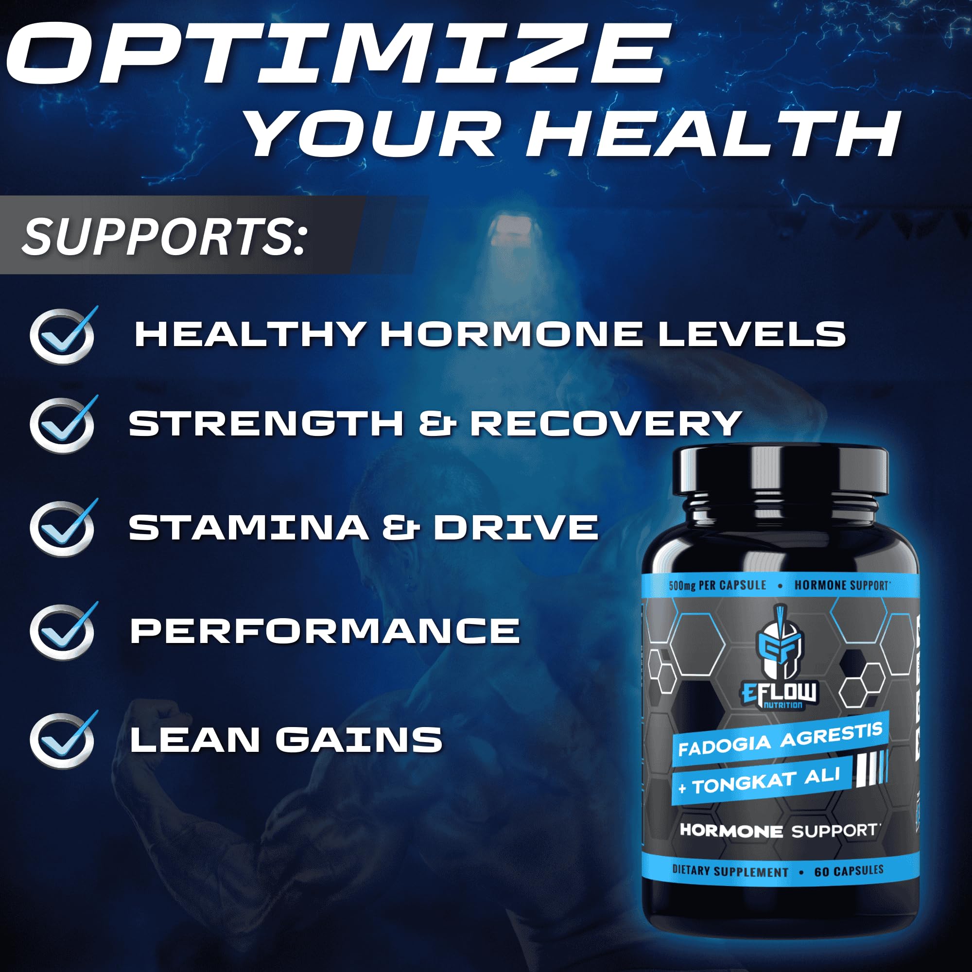 Ingredients and supplement facts for eFlow Nutrition 2-in-1 formula
