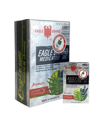 Eagle Brand medicated oil lavender eucalyptus bottle label close-up