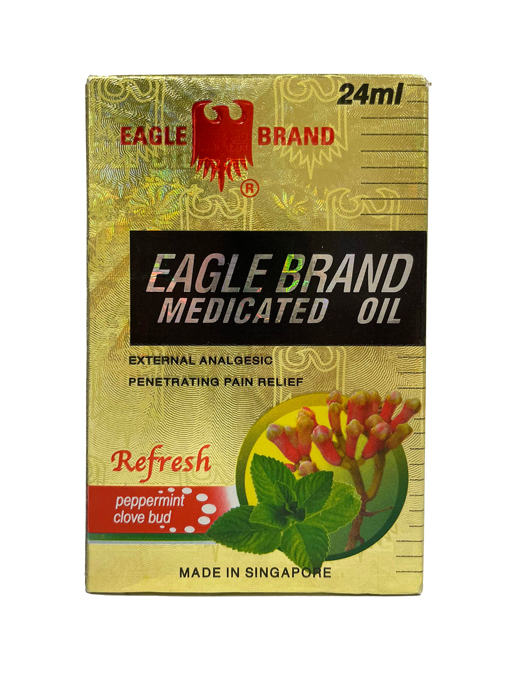 Peppermint and clove bud oil ingredients illustration