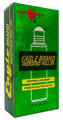 Eagle Brand logo with medicated oil roll-ons in package