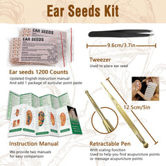 Ear seeds kit with 1200 counts and tools
