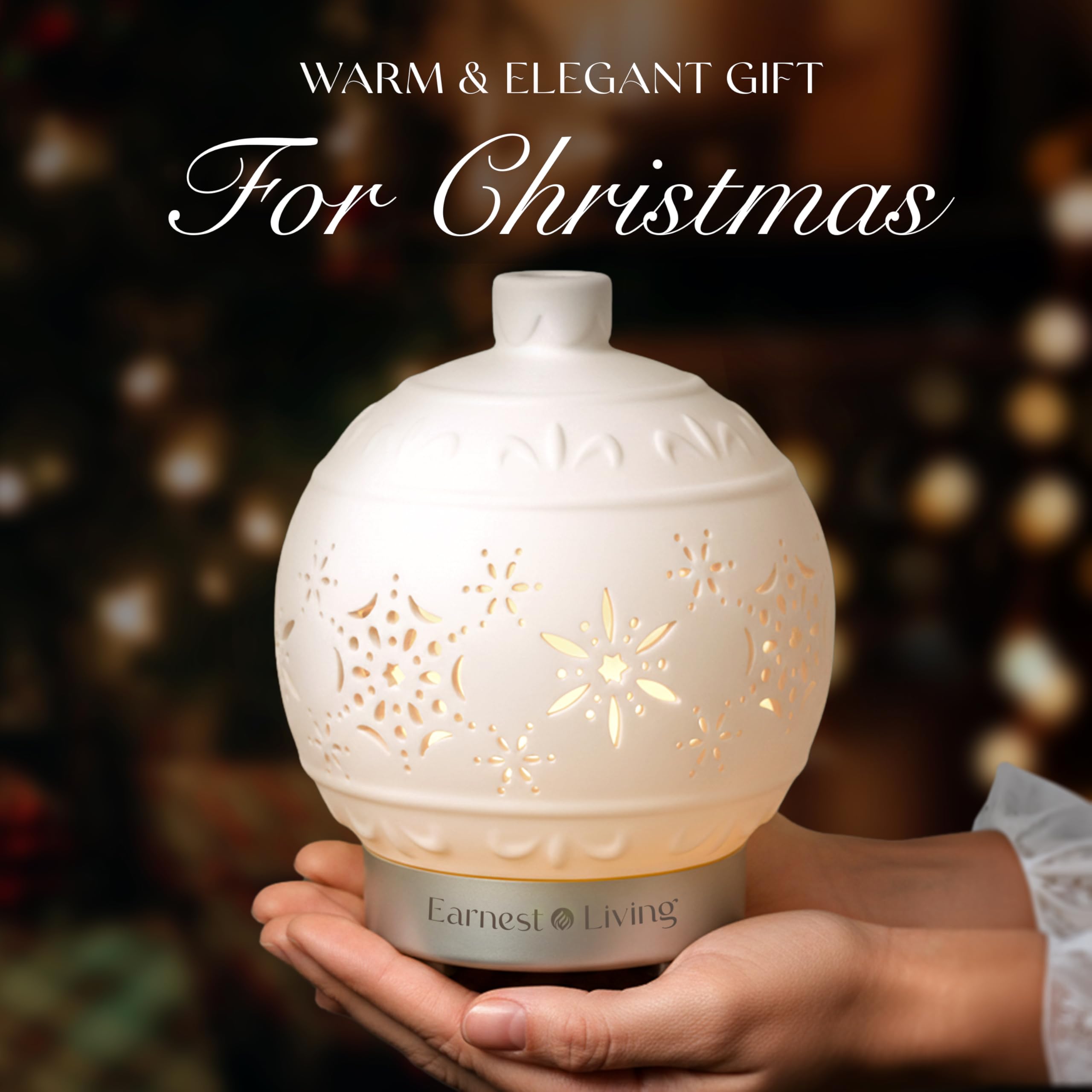 Gift-ready Earnest Living Christmas Ball diffuser decor