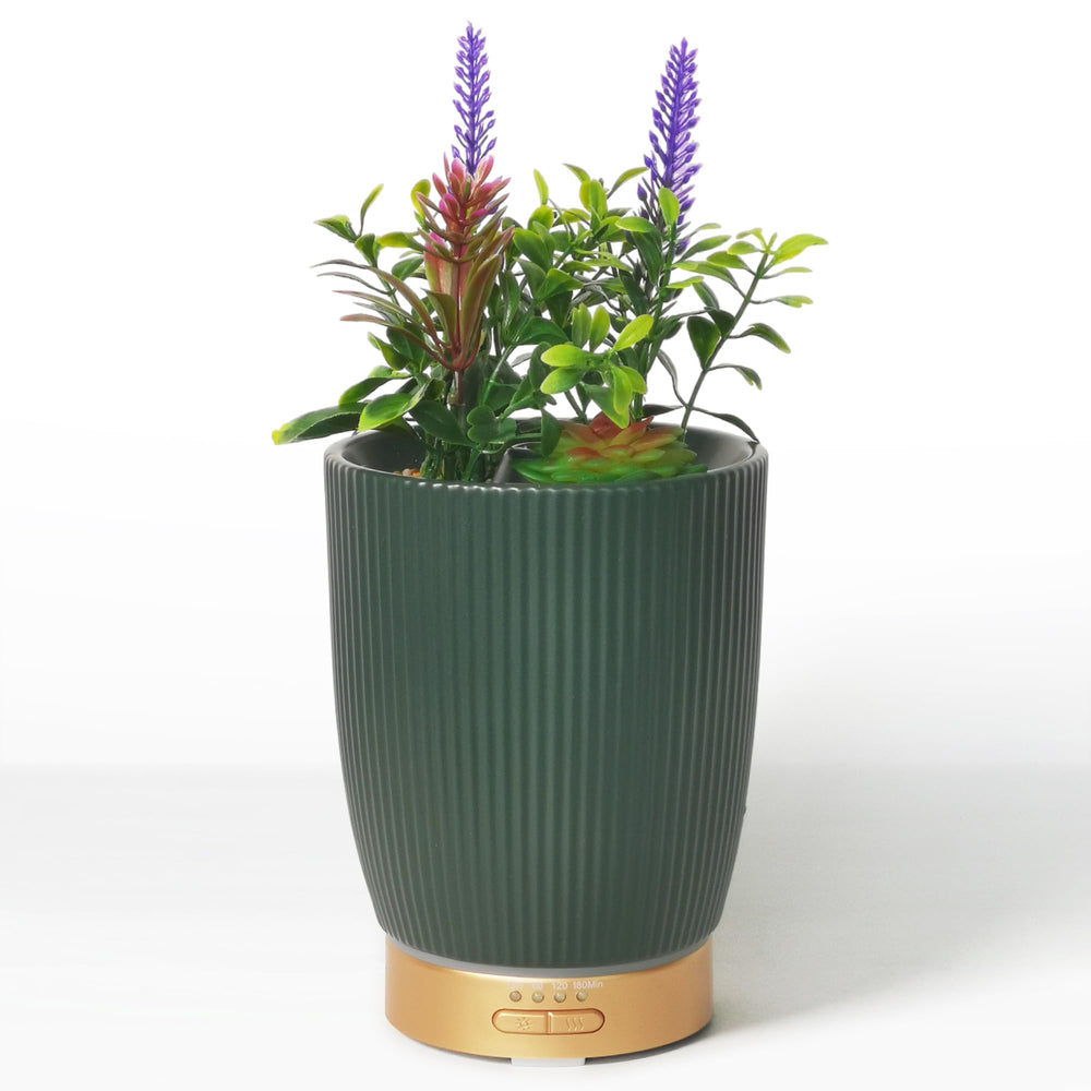Ceramic diffuser with artificial succulent plant in pot