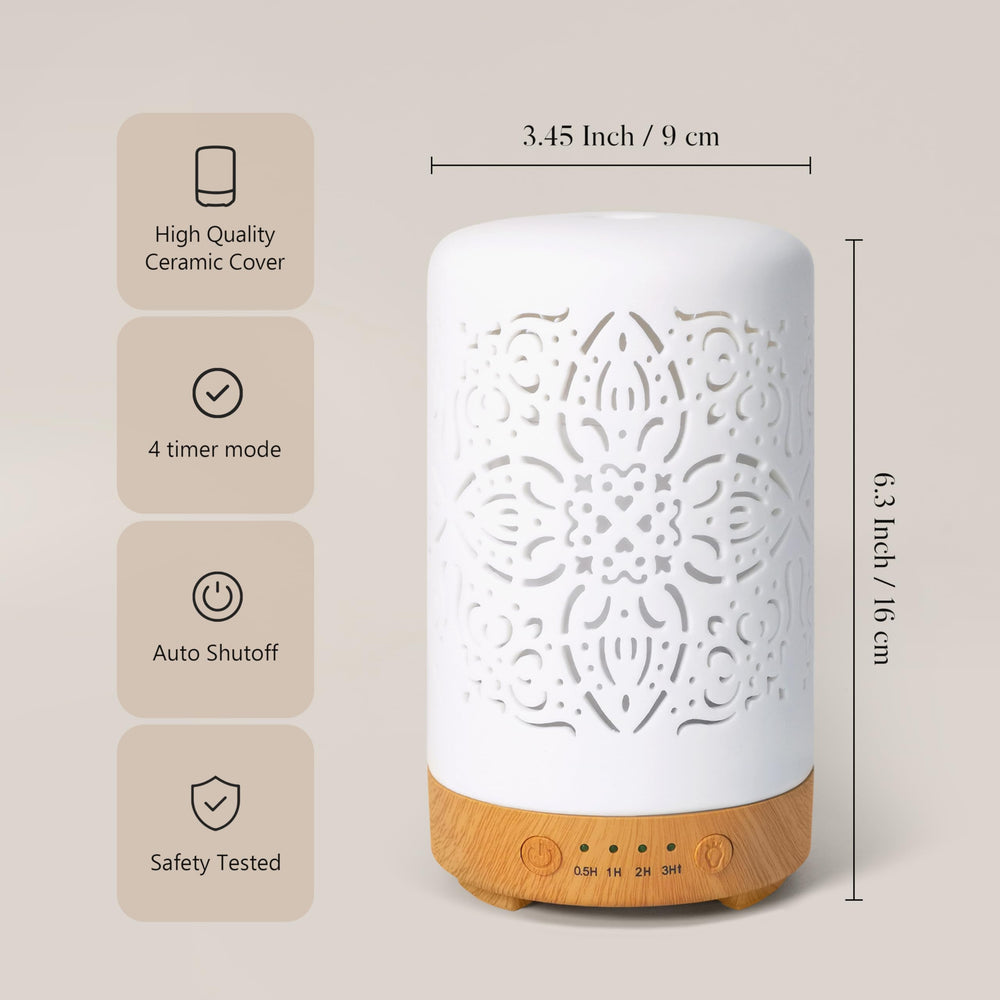 Close-up of ceramic texture and LED night light